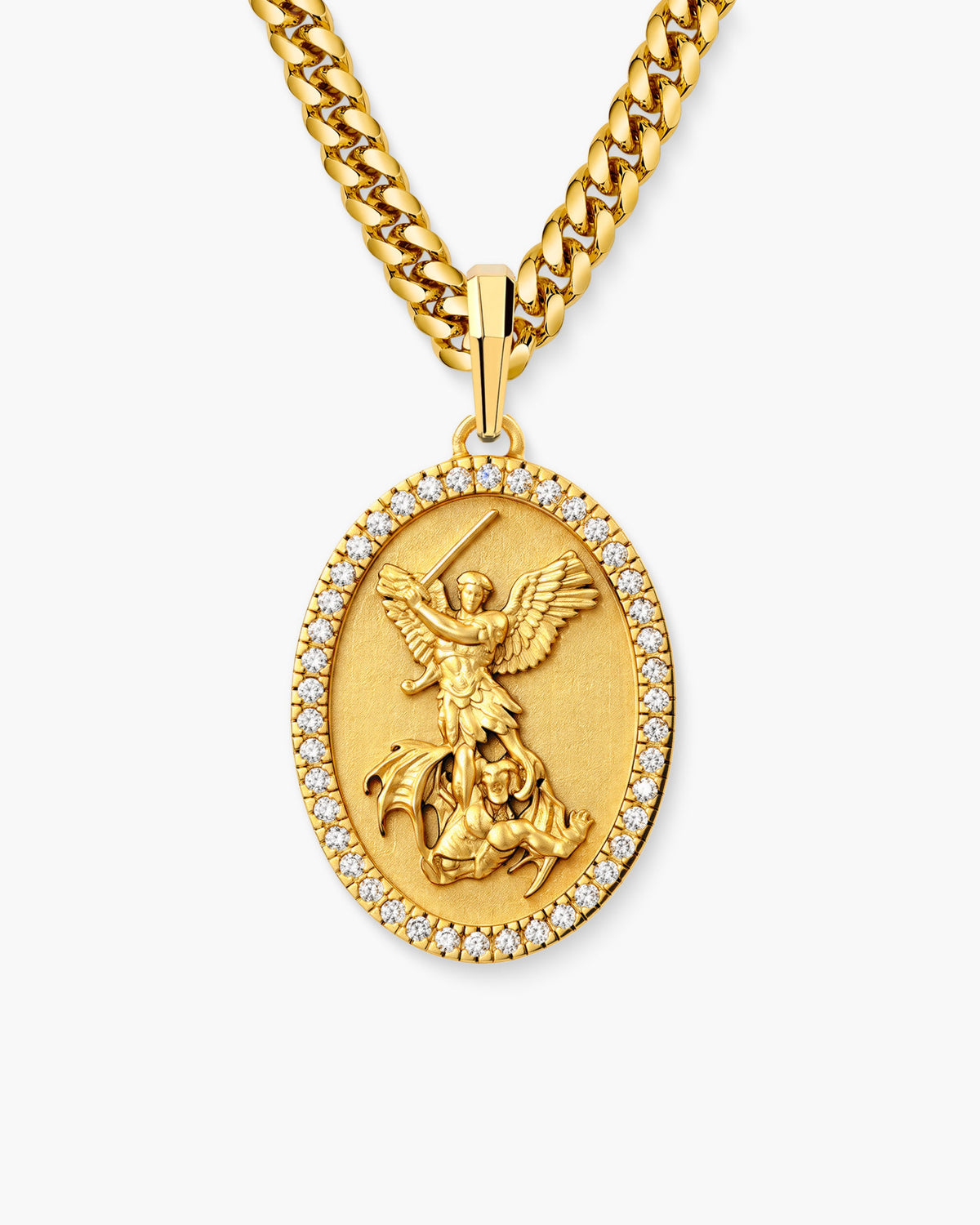 Studded St. Michael Pendant