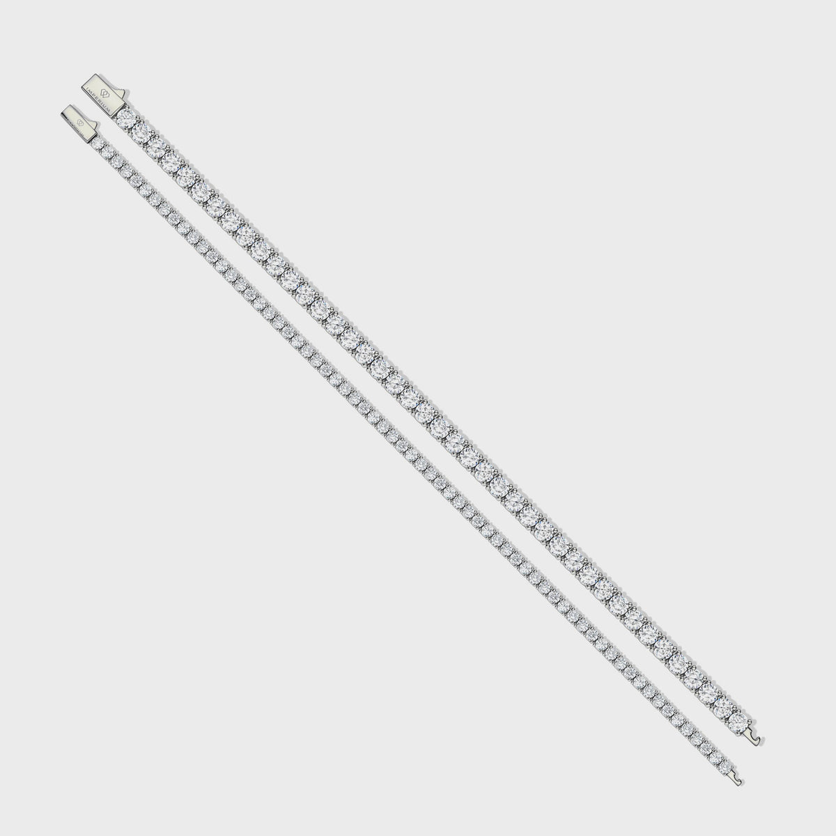 Tennis 5mm + Tennis 3mm Bracelet Stack (Silver)