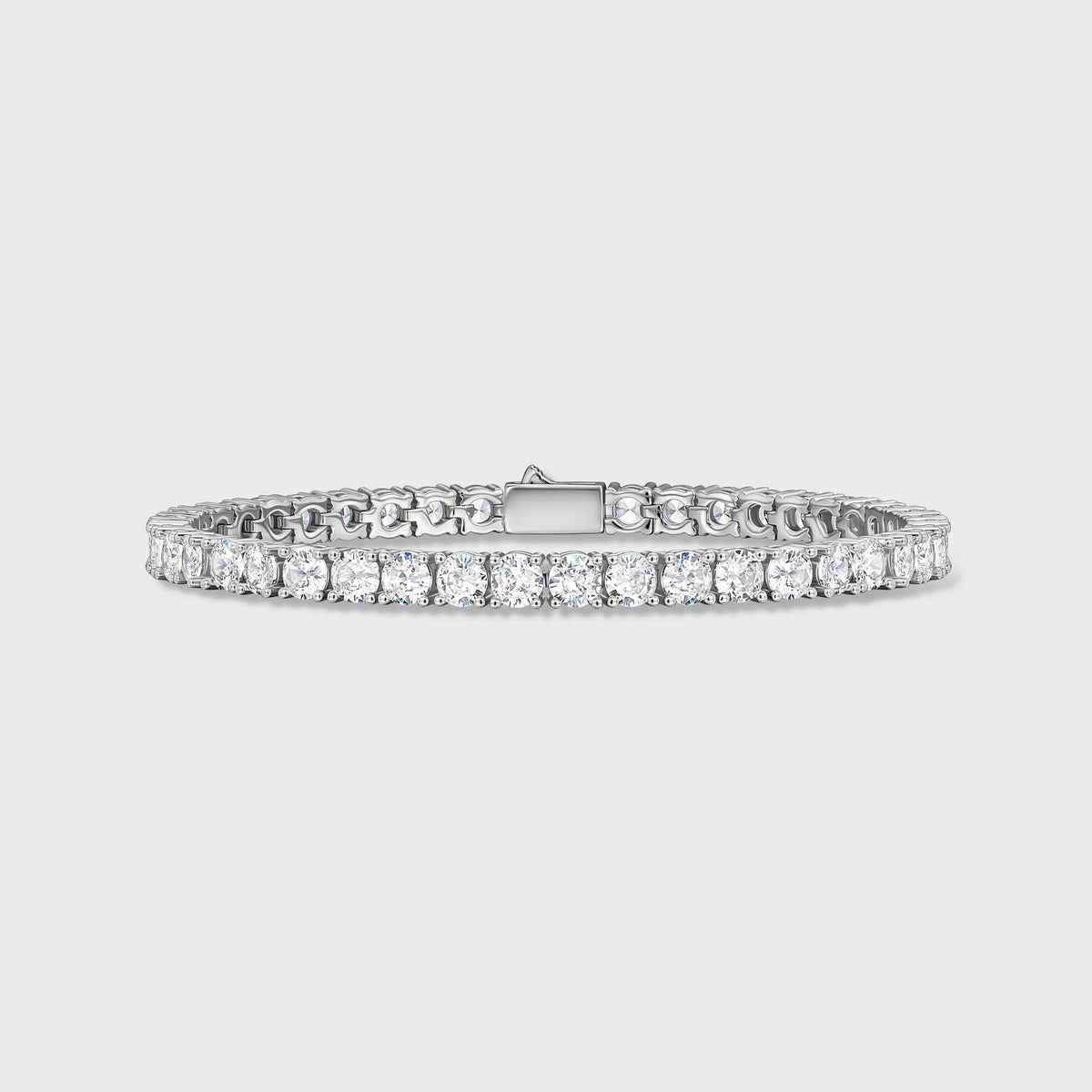 Women's Tennis Chain + Bracelet (Silver) - 5mm