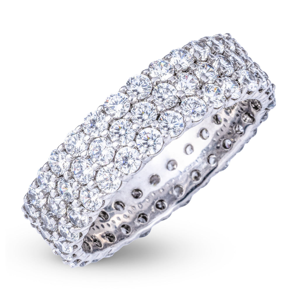 Triple Row Eternity Lab Diamond Band Ring in Platinum - 6.5mm