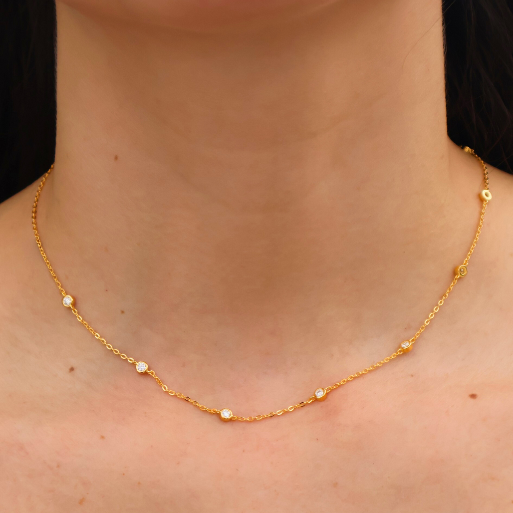 Moissanite Novem Necklace (Gold)