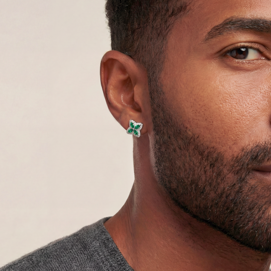 Green Clover Icon Earrings