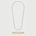 Women's Tennis Chain + Bracelet (Gold) - 3mm