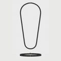 Tennis Chain + Bracelet (Black) - 4mm