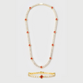 Red Clover Tennis Chain + Bracelet (Gold) - 4mm