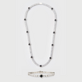 Black Clover Tennis Chain + Bracelet (Silver) - 4mm