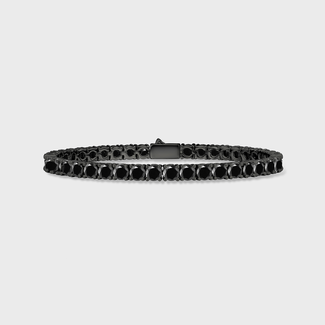 Tennis Chain + Bracelet (Black) - 4mm