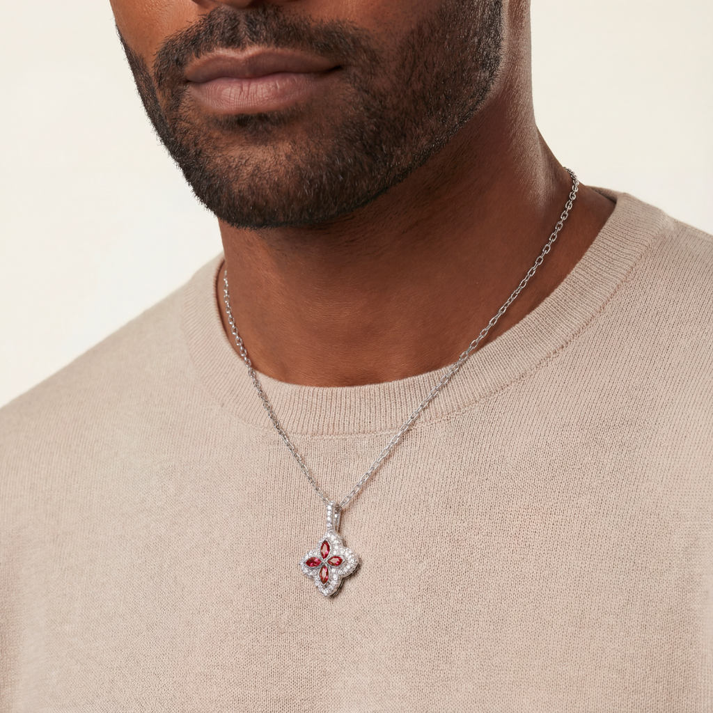 Red Clover Icon Pendant + Bracelet + Earrings