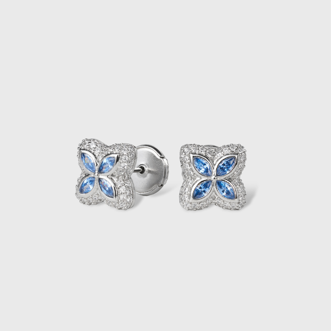 Blue Clover Icon Pendant + Bracelet + Earrings