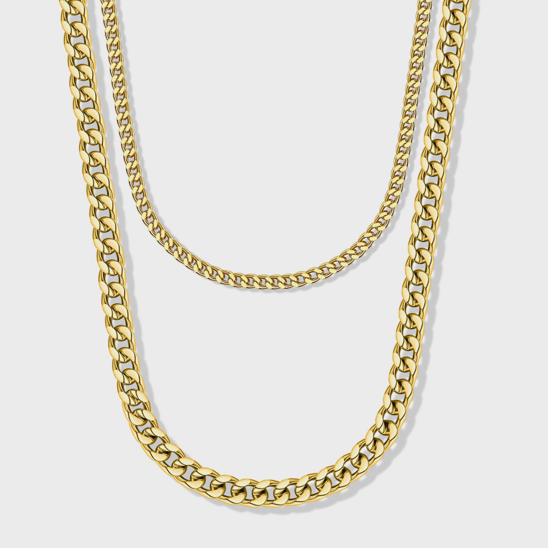 Cuban 5mm + Franco 3mm Stack (Gold)