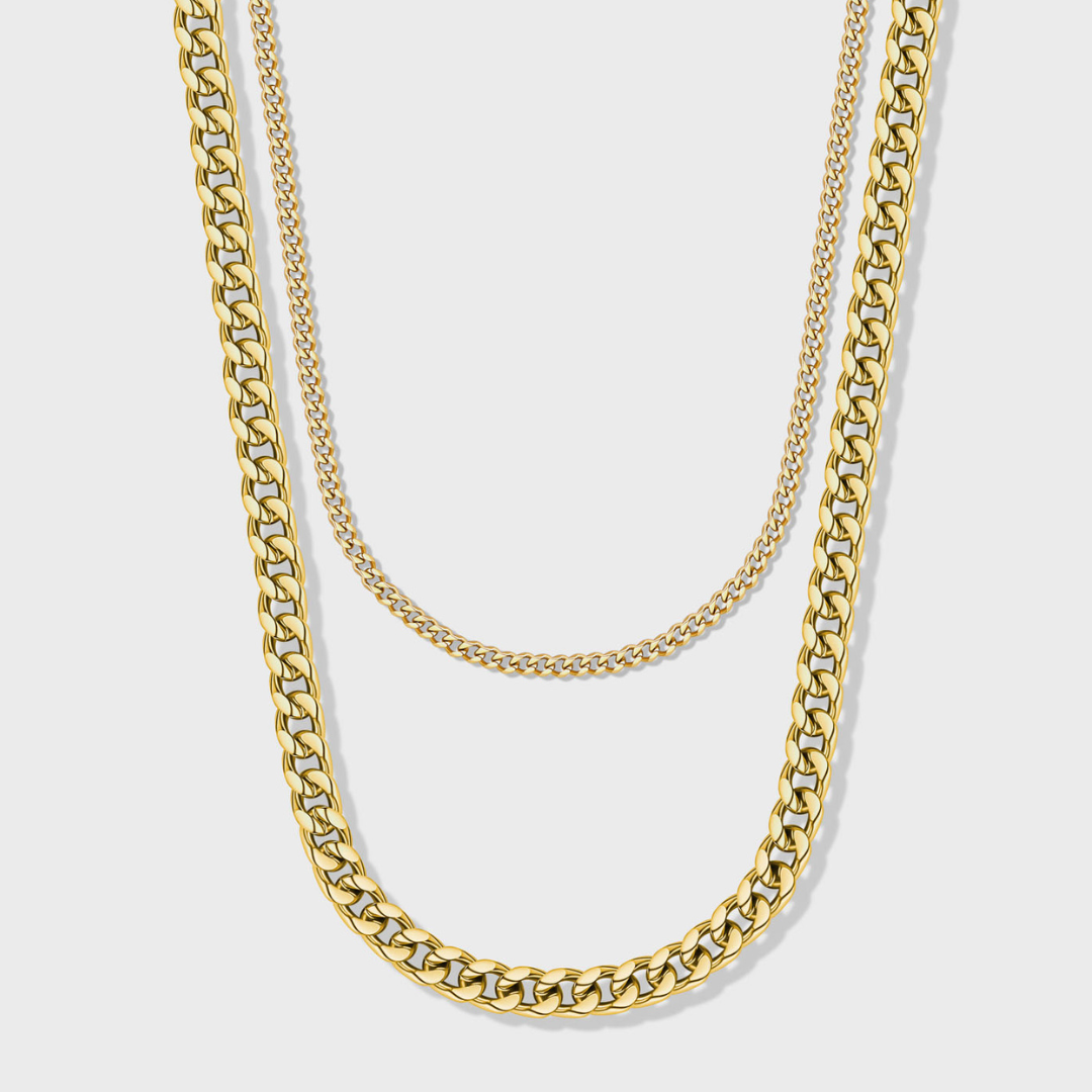 Women's Cuban 5mm + Micro Cuban Stack (Gold)