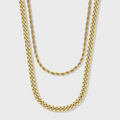 Cuban 5mm + Rope 4mm Stack (Gold)