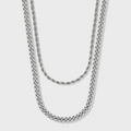 Women's Cuban 5mm + Rope 4mm Stack (Silver)