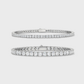 Tennis 5mm + Tennis 3mm Bracelet Stack (Silver)
