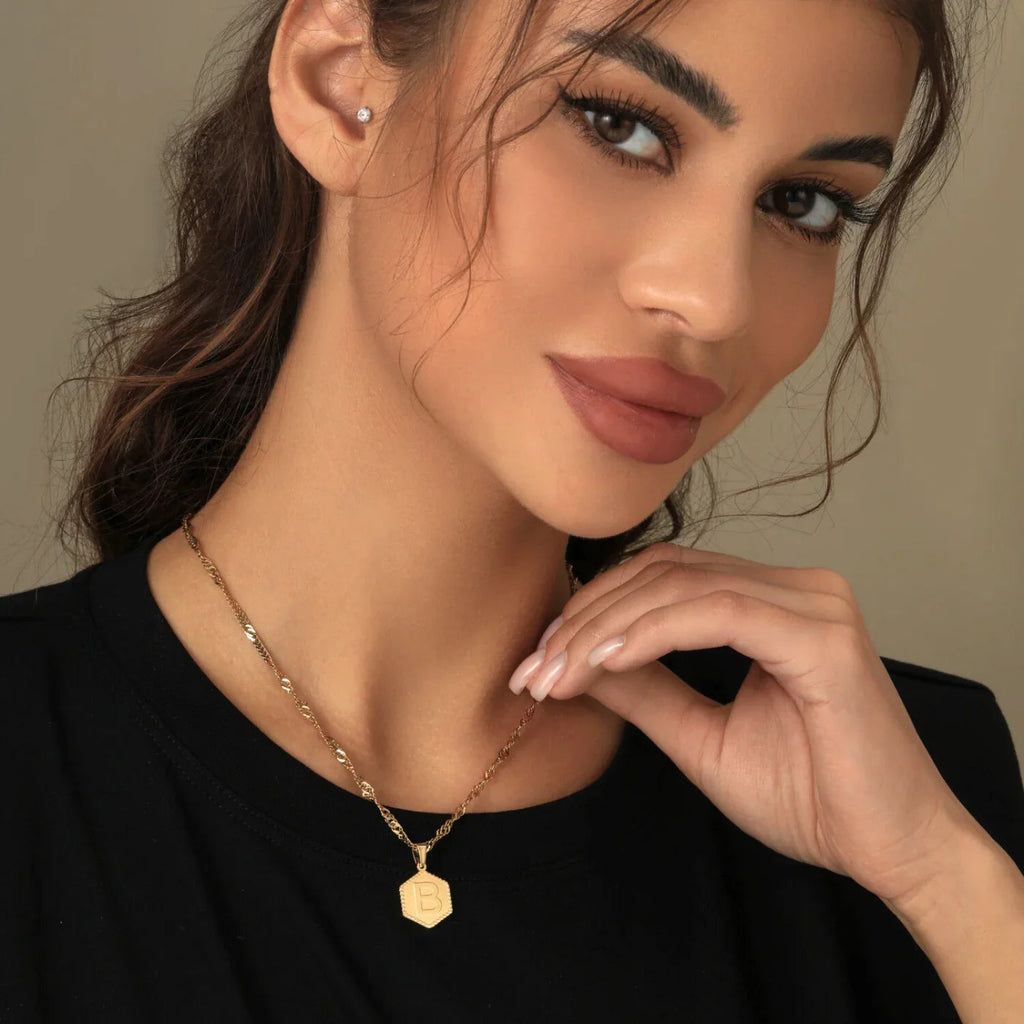 Hex Initial Necklace