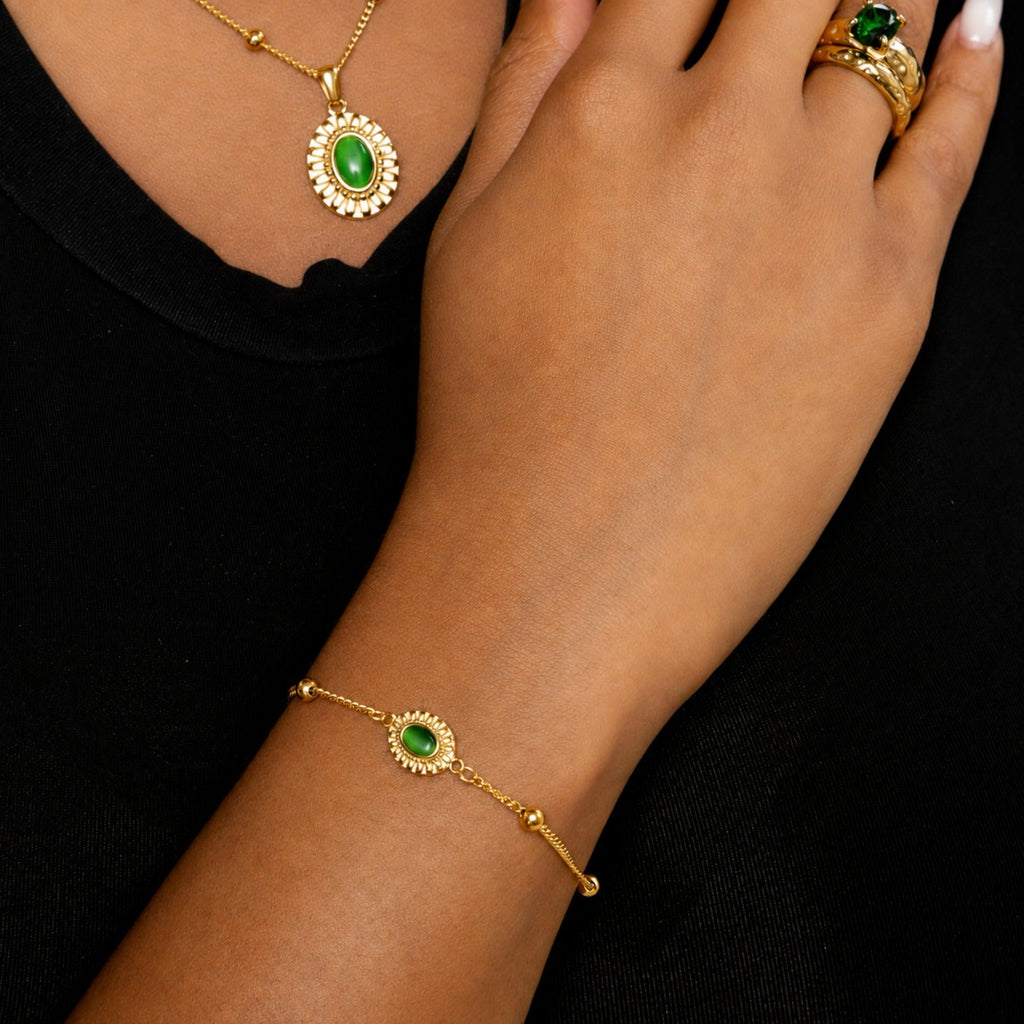 Heirloom Emerald Stone Bracelet