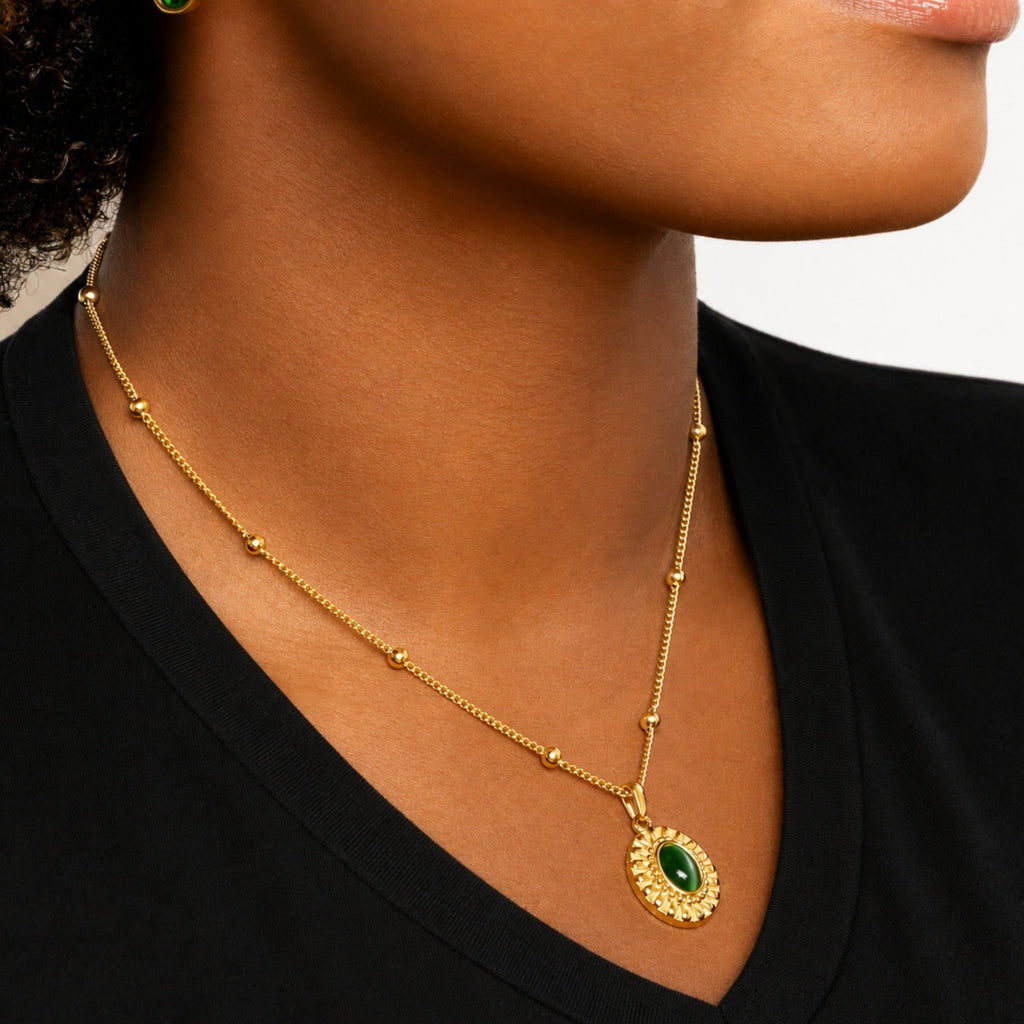 Heirloom Emerald Stone Necklace