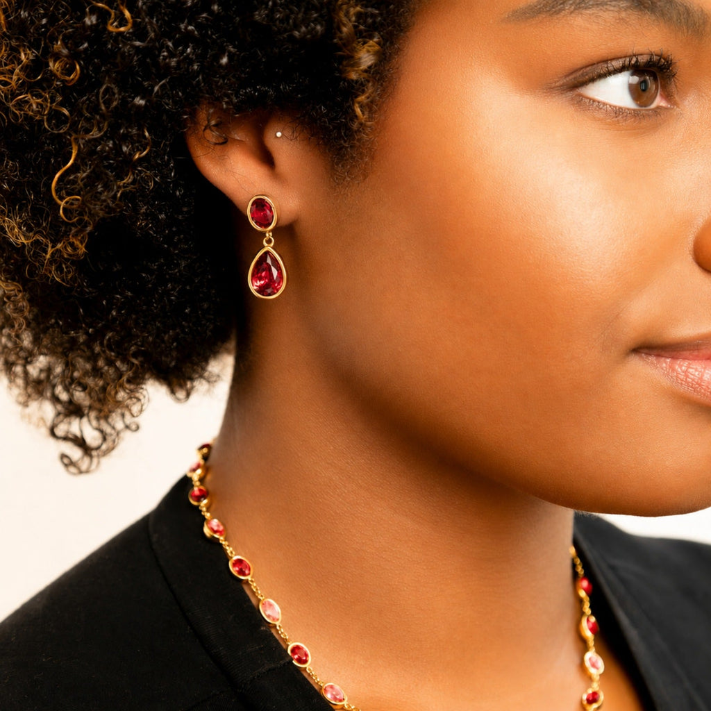 Heirloom Teardrop Stone Earrings