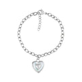 Textured Heart Mother of Pearl Bracelet