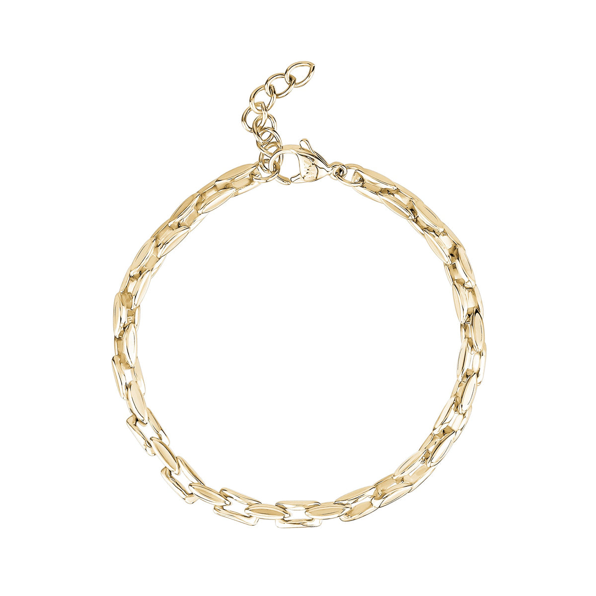 Sleek Rectangular Link Bracelet