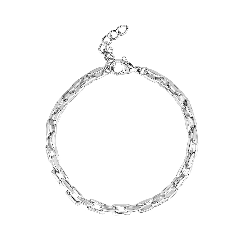 Sleek Rectangular Link Bracelet
