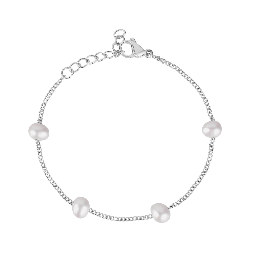 Minimalist Pearl Station Bracelet