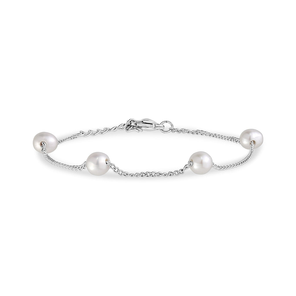 Minimalist Pearl Station Bracelet