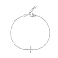 Pavé Side Cross Bracelet