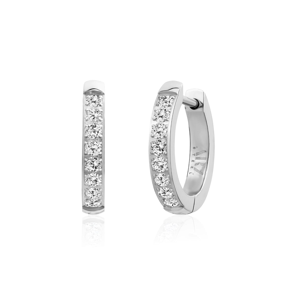 Stone-Set Slim Huggie Earrings