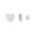 Stone-Set Domed Heart Earrings