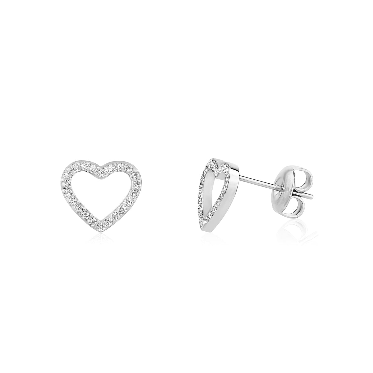 Pavé Open Heart Studs