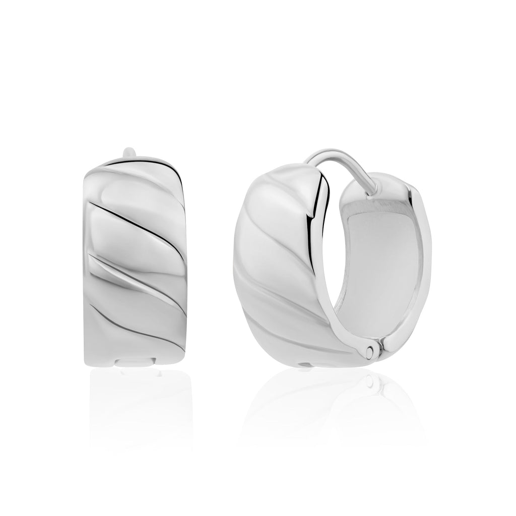 Bold Curve Huggie Hoops