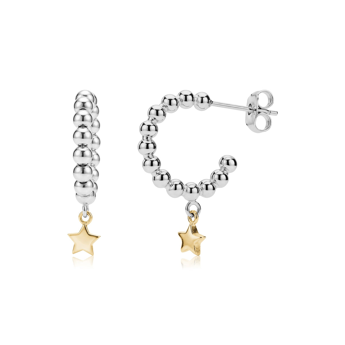 Beaded Gold Star Earrings