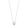 Sculpted Bezel Pearl Pendant Necklace