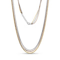 Minimalist Tri-Color Link Necklace