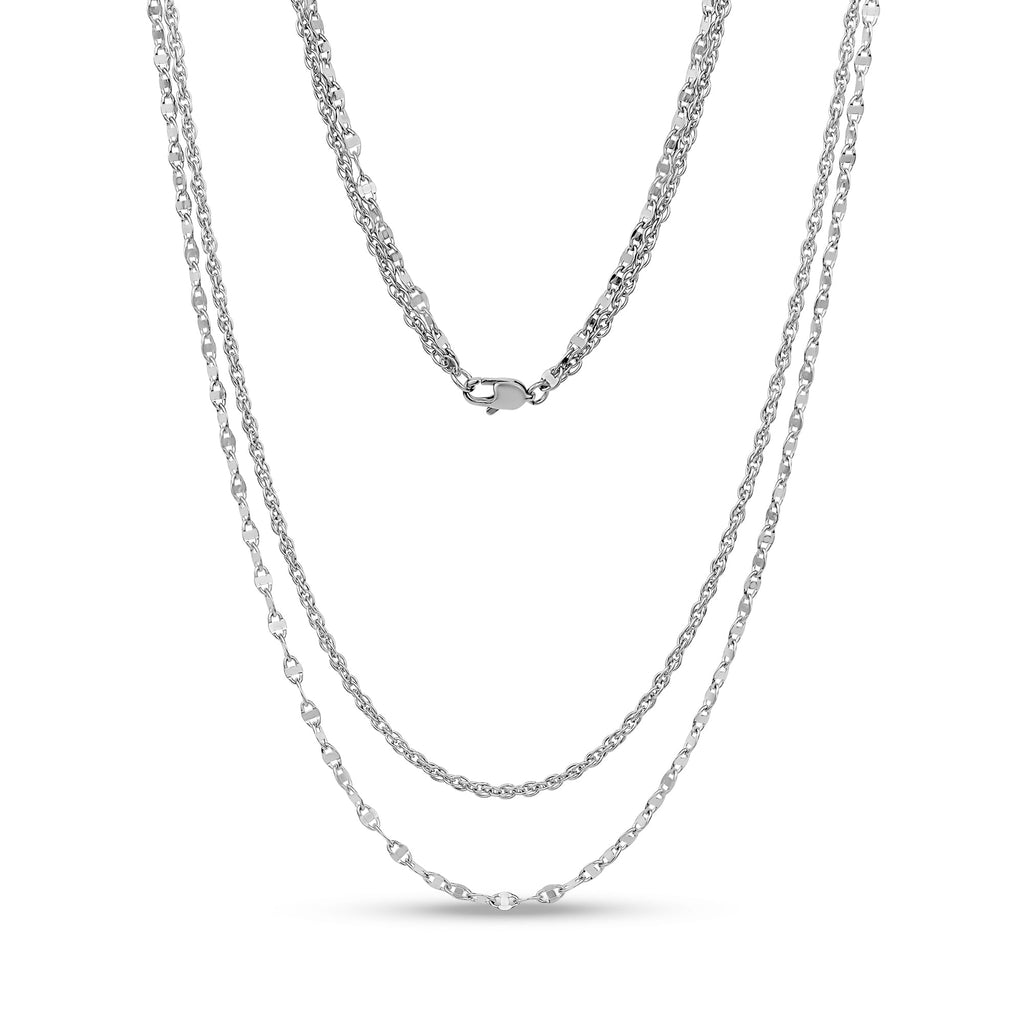 Layered Twist and Oval Link Chain