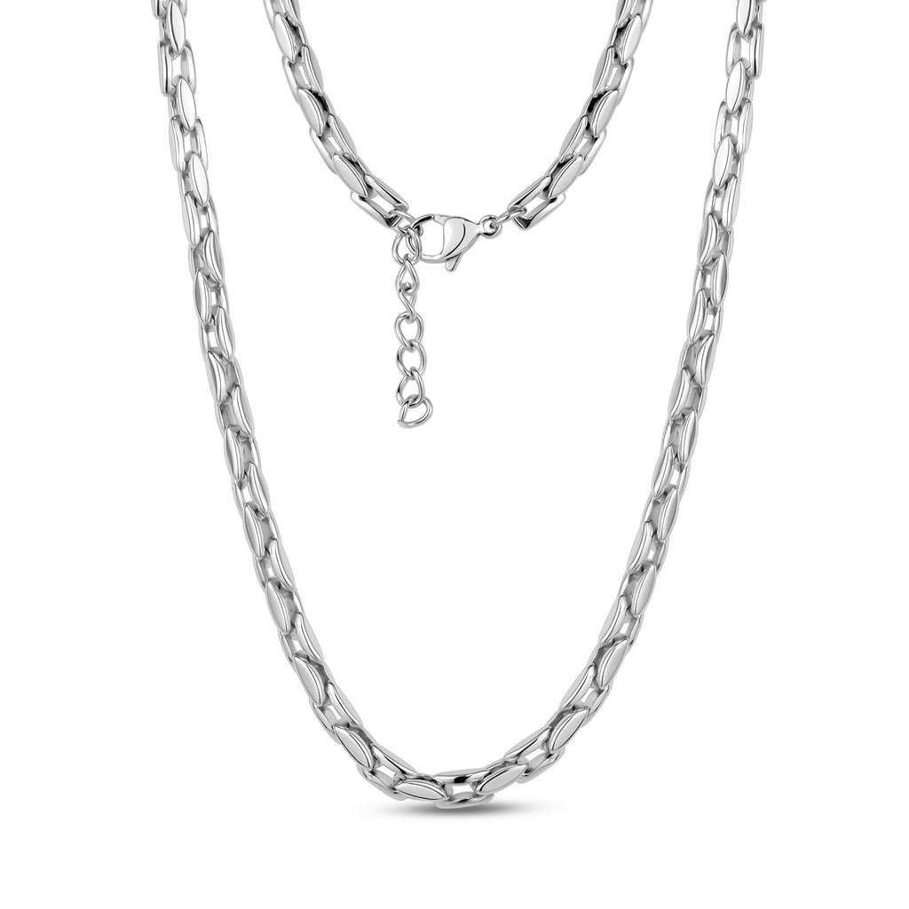 Sleek Rectangular Link Necklace