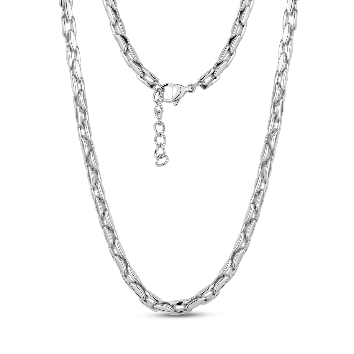 Sleek Rectangular Link Necklace