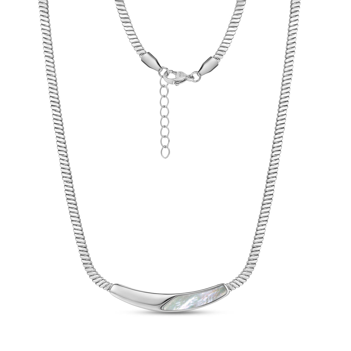 Mother of Pearl Curved Bar Necklace