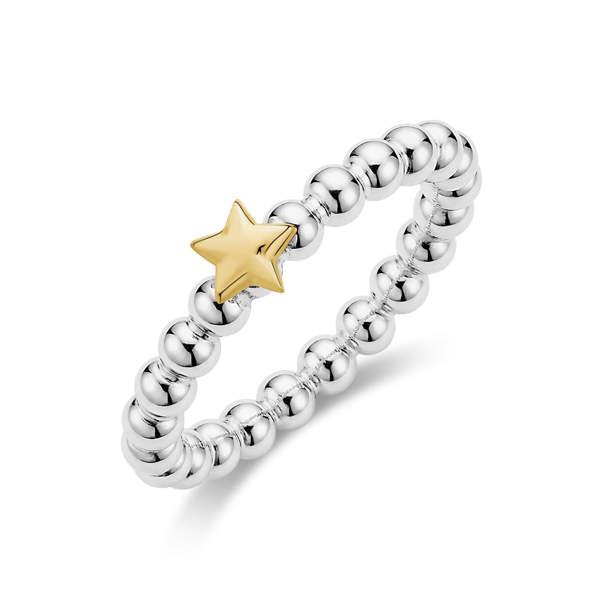 Beaded Gold Star Ring