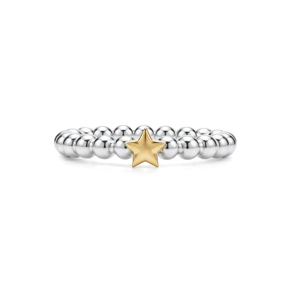 Beaded Gold Star Ring