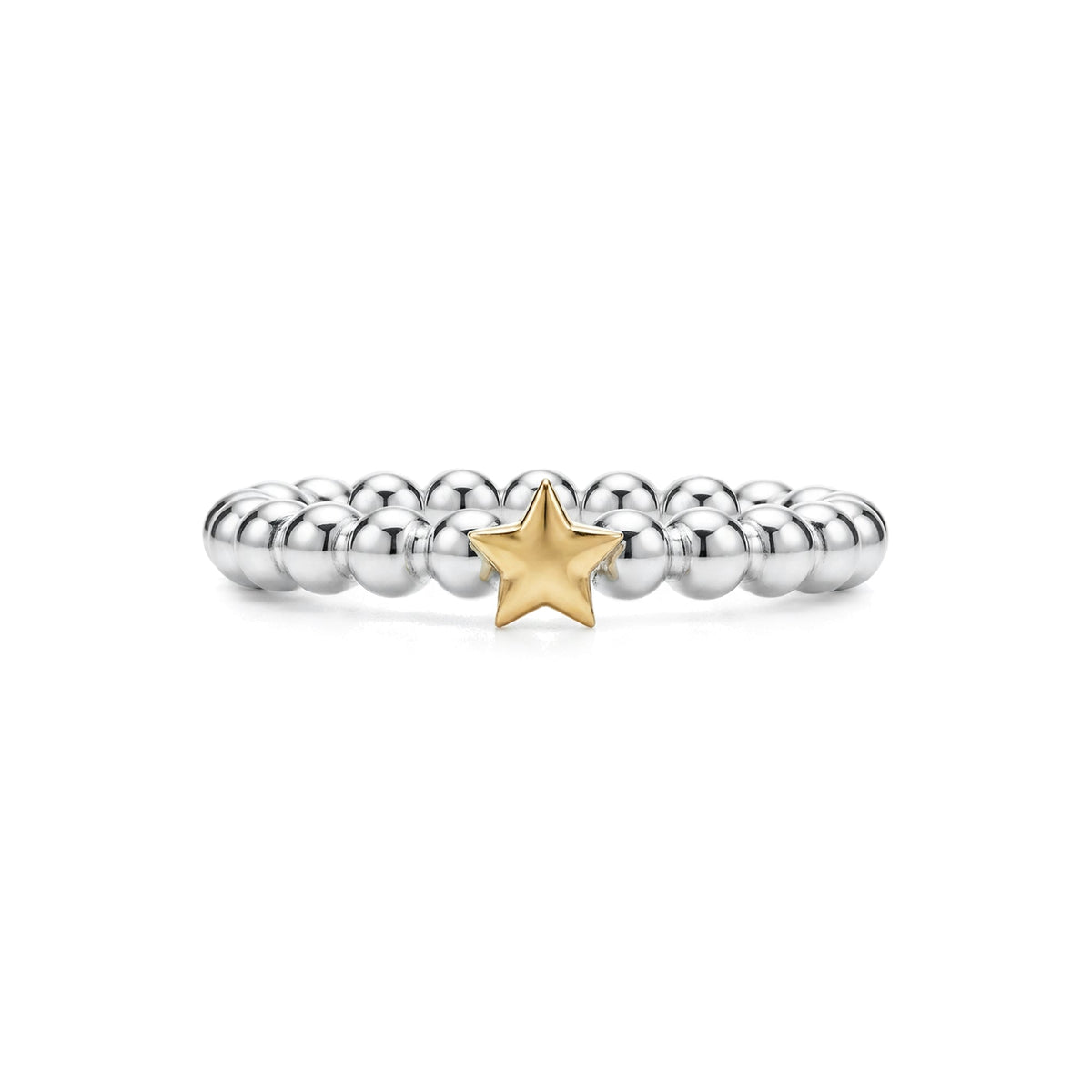 Beaded Gold Star Ring