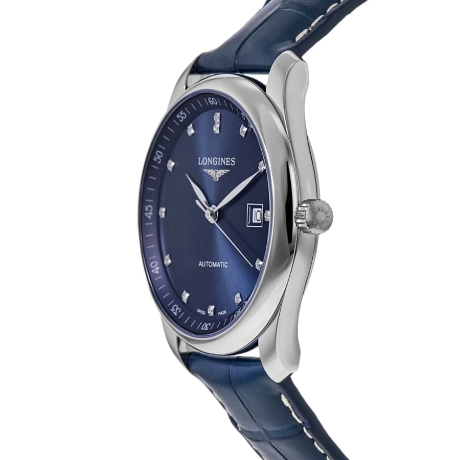 Longines Master Collection Automatic 42mm Blue Diamond Dial Leather Strap Men's Watch L2.893.4.97.0
