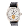 Helmsley Semi-Skeleton Leather-Band Watch