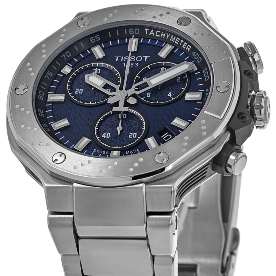 Tissot T-Race Chronograph Blue Dial Stainless Steel Men's Watch T141.417.11.041.00