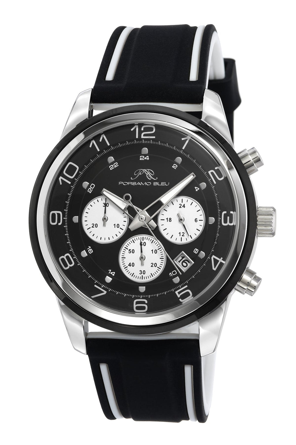 Arthur Men's Chronograph Black Silicone Watch