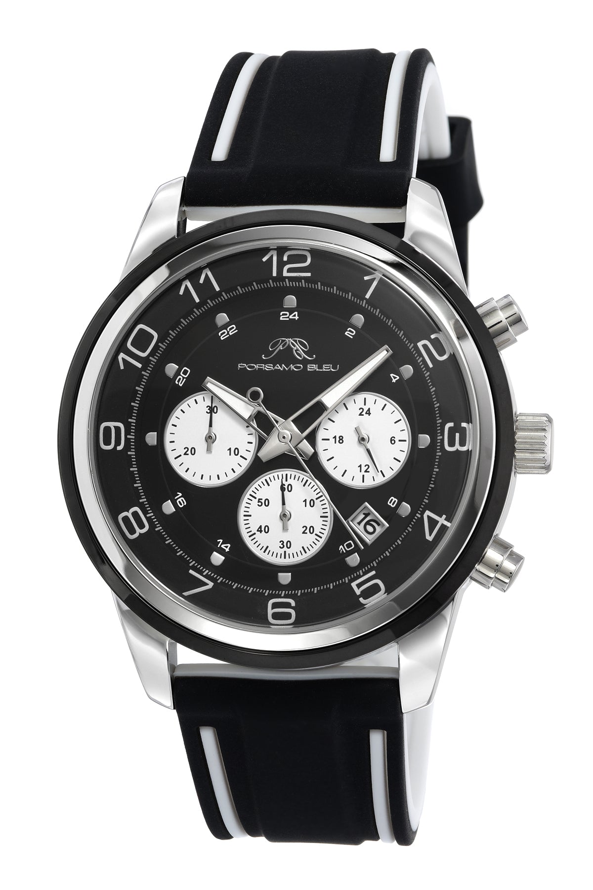 Arthur Men's Chronograph Black Silicone Watch
