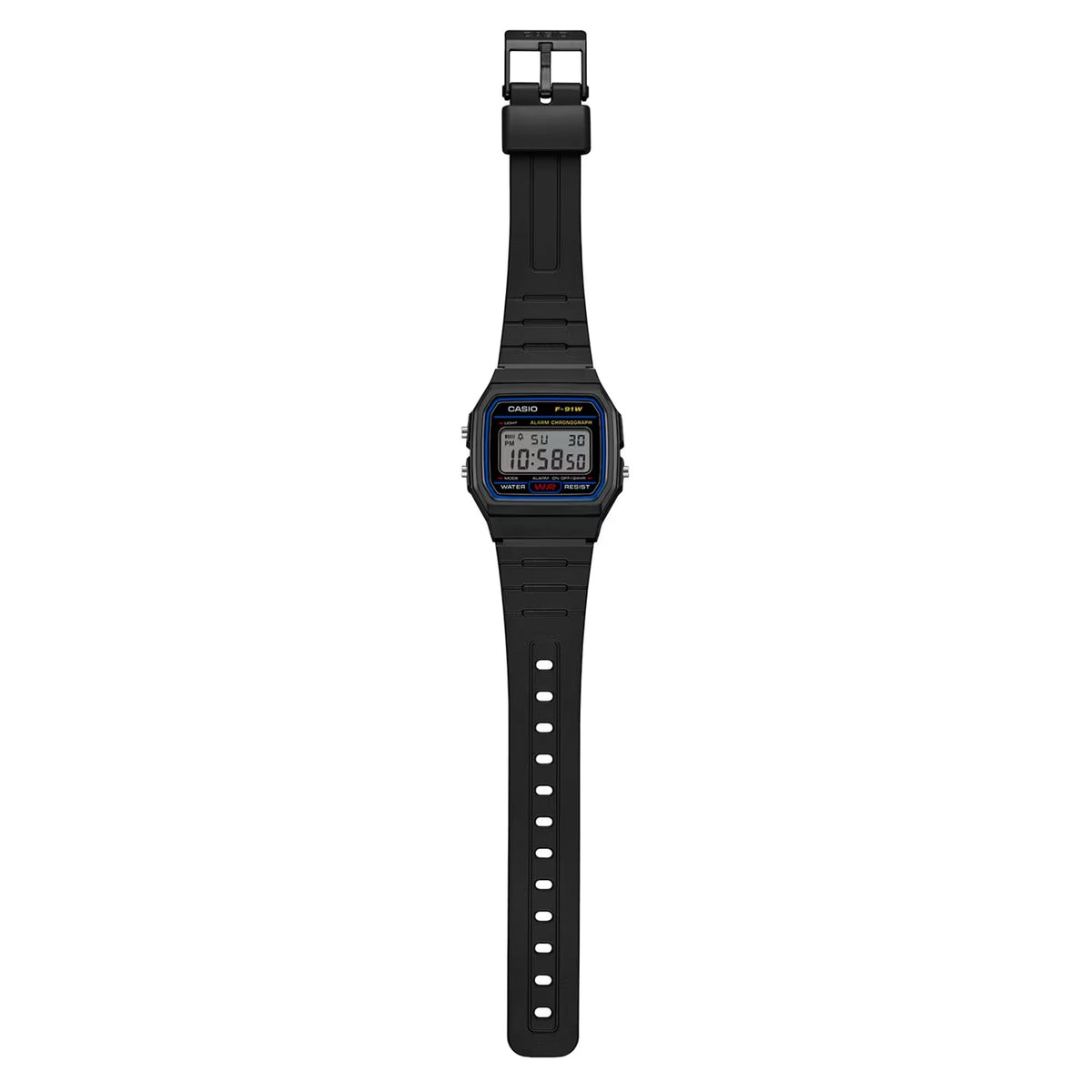 Casio Men's Classic Digital Black Resin Alarm Chronograph Watch - F-91W-1X