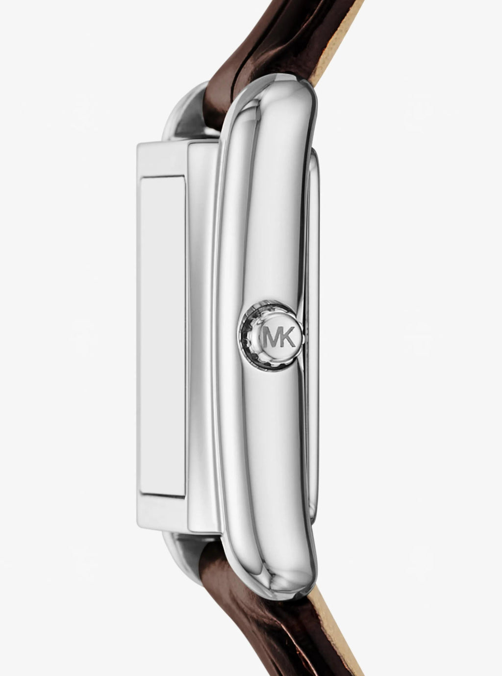 Petite Essex Silver-Tone and Crocodile Embossed Leather Strap Watch