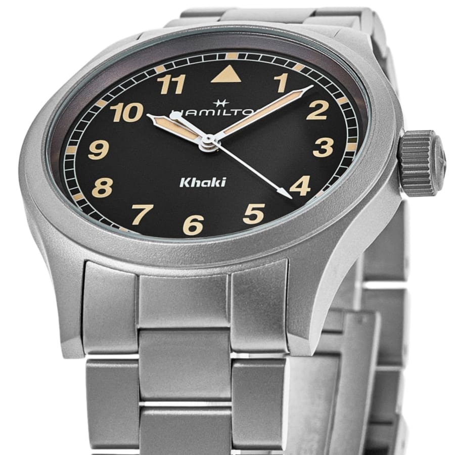 Hamilton Khaki Field Quartz Black Dial Stainless Steel Men's Watch H69401131